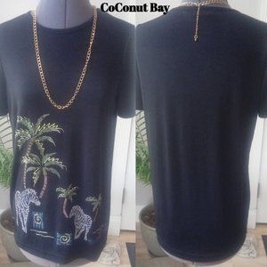 CoConut Bay T w/ Palm Trees and Zebra